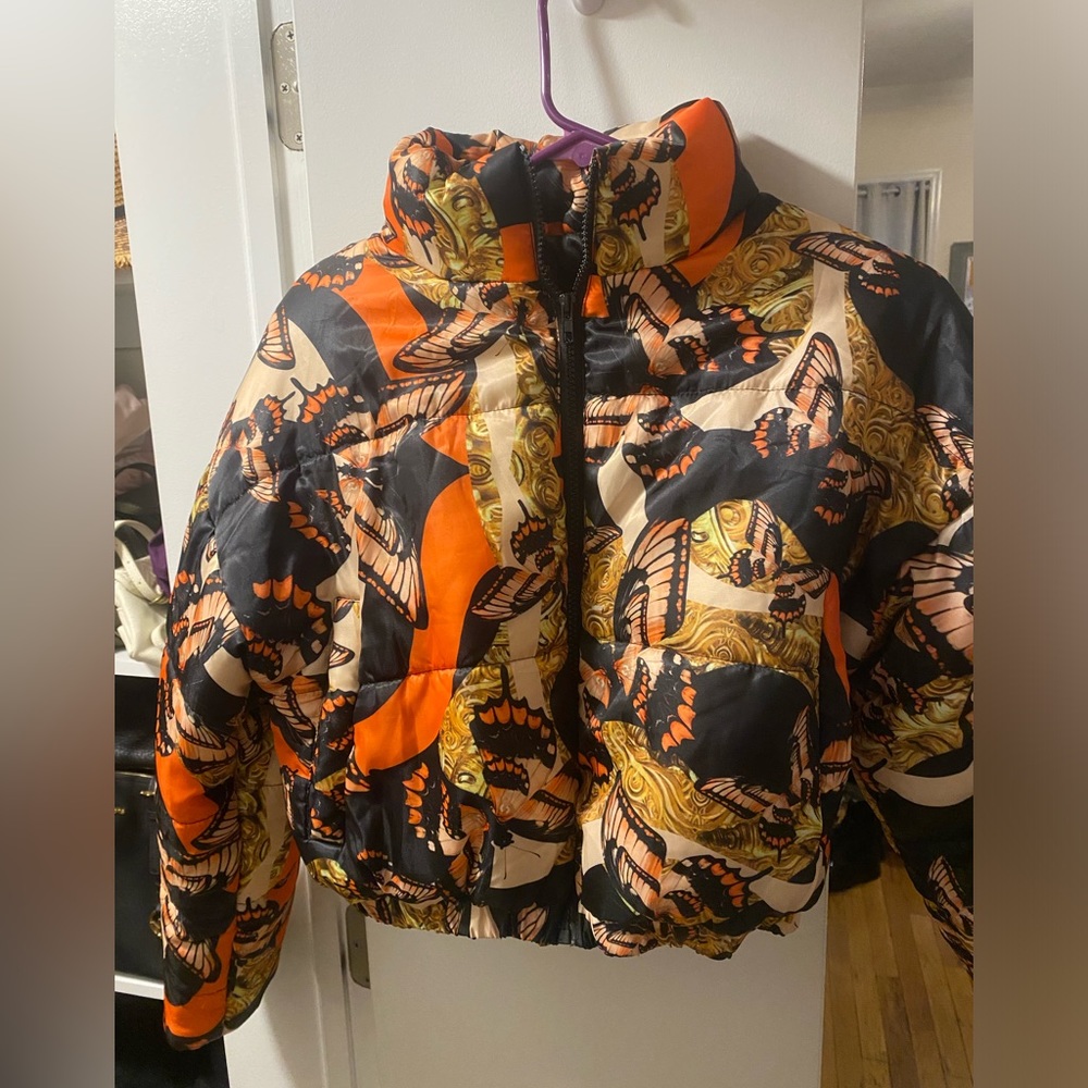 Love Highlight Butterfly Bomber Coat